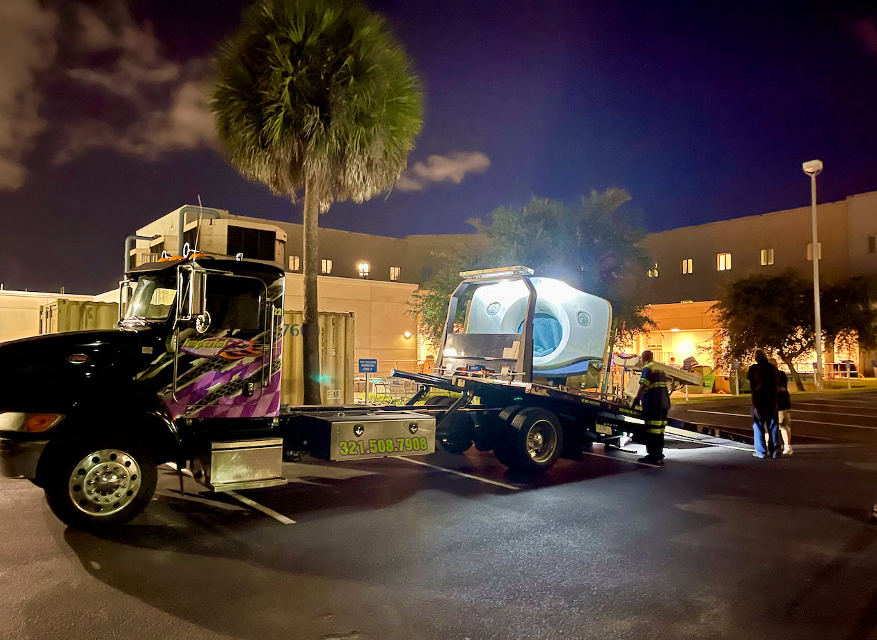 Sigmed Imaging worked through the night to complete a challenging job for The US Oncology Network-A deinstallation and reinstallation of a GE CT RT LightSpeed-Transportation, Rigging, Service, CT parts, PET/CT parts
